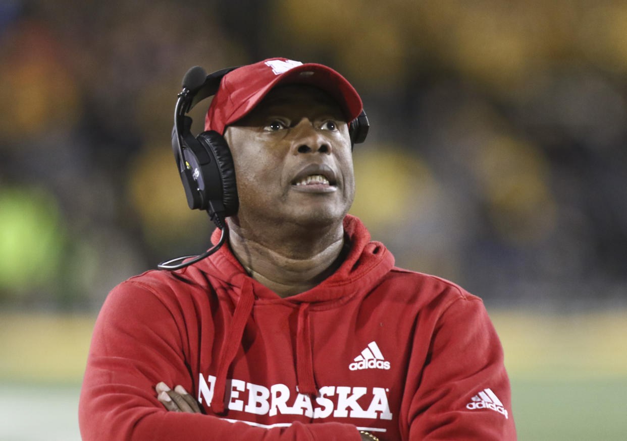 Mickey Joseph is no longer on Nebraska's coaching staff after he was arrested for an alleged domestic assault incident in November. (Photo by Matthew Holst/Getty Images)