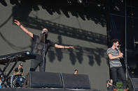 <p>Sebu Simonian (L) and Ryan Merchant of Capital Cities perform onstage during the 2017 Firefly Music Festival on June 17, 2017 in Dover, Delaware. (Photo by Kevin Mazur/Getty Images for Firefly) </p>