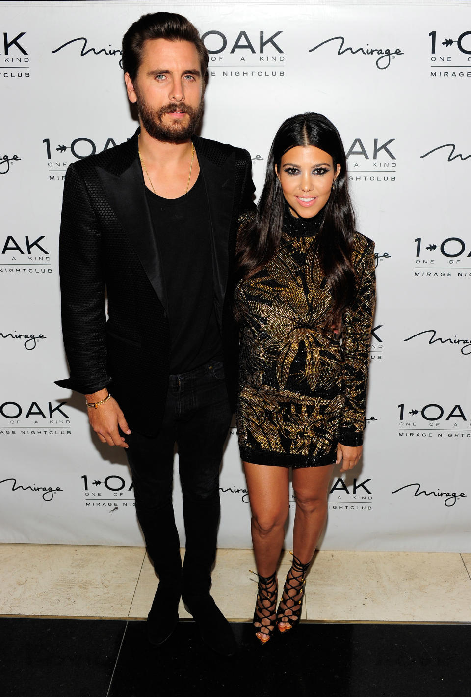  Television personalities Scott Disick (L) and Kourtney Kardashian attend Scott's birthday celebration at 1 OAK Nightclub at The Mirage Hotel & Casino on May 23, 2015 in Las Vegas, Nevada.  