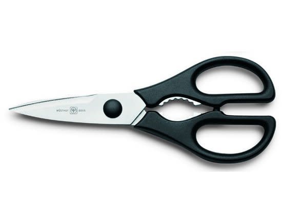 Shears aren't just for cutting twine -- use <a href="http://www.amazon.com/Wusthof-5558-1-Come-Apart-Kitchen-Shears/dp/B0000631ZM/" target="_hplink">shears</a> to butcher chicken or cut up roast chicken. Use it to snip herbs for recipes and even snip slices of bacon, which is a whole lot easier than slicing with a knife (<a href="http://www.youtube.com/watch?v=F2j5RZo3cWs&t=0m46s" target="_hplink">if Nigella Lawson does it, why shouldn't we?</a>)