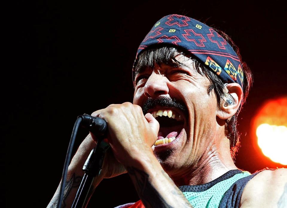 Red Hot Chili Peppers' Anthony Kiedis sings at Bonnaroo in Manchester, Tenn., on June 10, 2017.