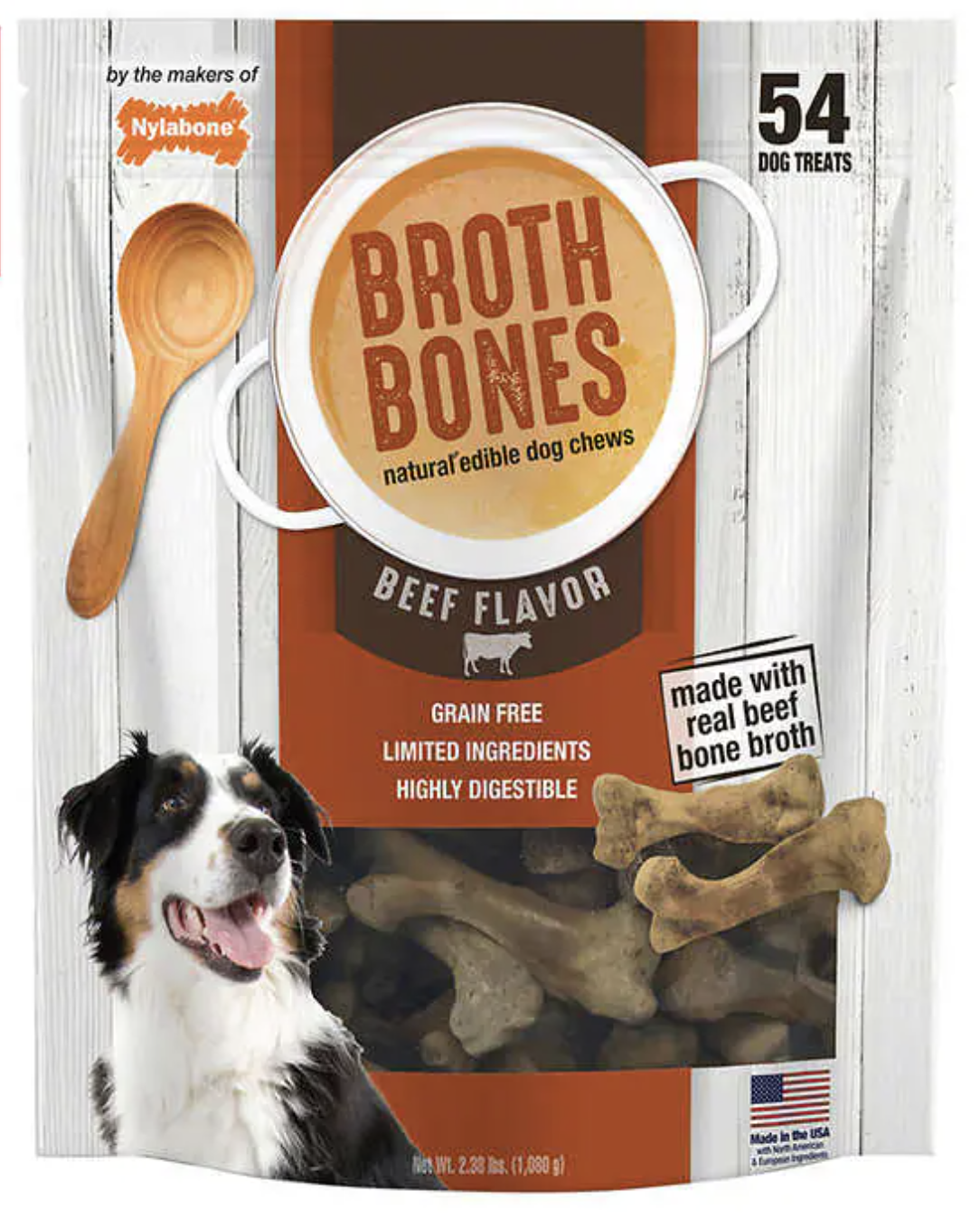 Nylabone Broth Bones Natural Edible Dog Chews