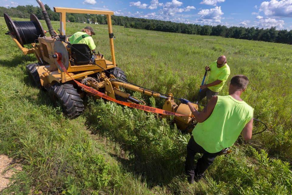 The installation of fiber optic cable in rural Wisconsin has brought high-speed internet to many rural areas, like this one near Gresham, but many other areas are still lacking service.