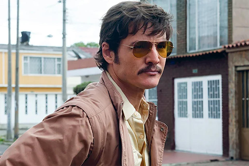 <p>Pascal stepped into the shoes of DEA Agent Javier Peña for 30 episodes of the Netflix thriller — and even did his own stunts! In 2017, he <a href="https://www.vulture.com/2017/09/pedro-pascal-narcos-season-three.html" rel="nofollow noopener" target="_blank" data-ylk="slk:recalled to Vulture;elm:context_link;itc:0;sec:content-canvas" class="link ">recalled to Vulture</a> how he jumped off a building, though "it was one story, and I'm hanging from a railing, so it's really just a few feet. Don't tell on me! It was a stunt double," he joked. </p>