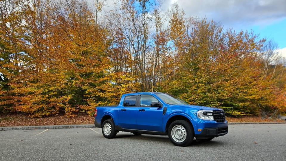 blue ford maverick new england fall colors tour