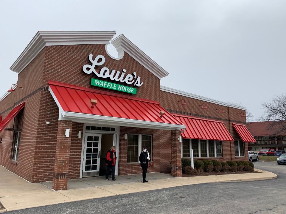 Brothers Nick and Michael Polimenakos celebrated the opening of their new family restaurant, Louie's Waffle House on Dec. 7. John Ferak/Patch