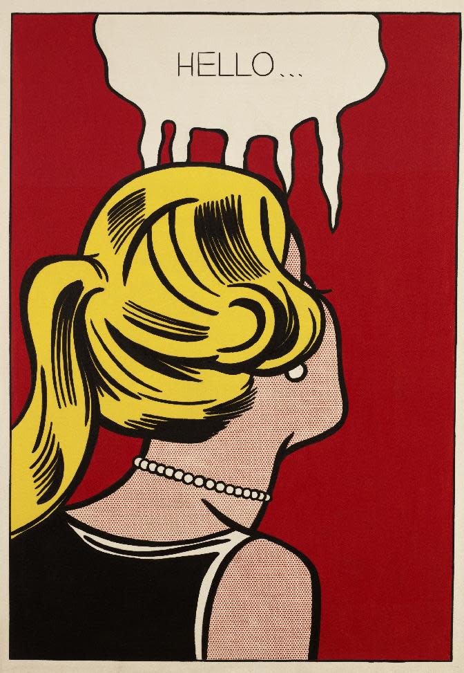 This image provided by the Los Angeles County Museum of Art shows Roy Lichtenstein's 1963 "Cold Shoulder." Five museums say they are organizing the largest outdoor art show to showcase American art nationwide this summer. Beginning Monday, April 7, 2014, curators are asking the public to vote online to choose which artwork will be featured on 50,000 displays for the “Art Everywhere” initiative in August. Members of the Outdoor Advertising Association of America are donating the space.
