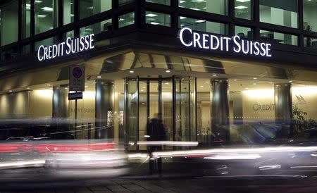 The Credit Suisse logo is seen at the headquarters in downtown Milan, Italy, March 9, 2016. REUTERS/Stefano Rellandini