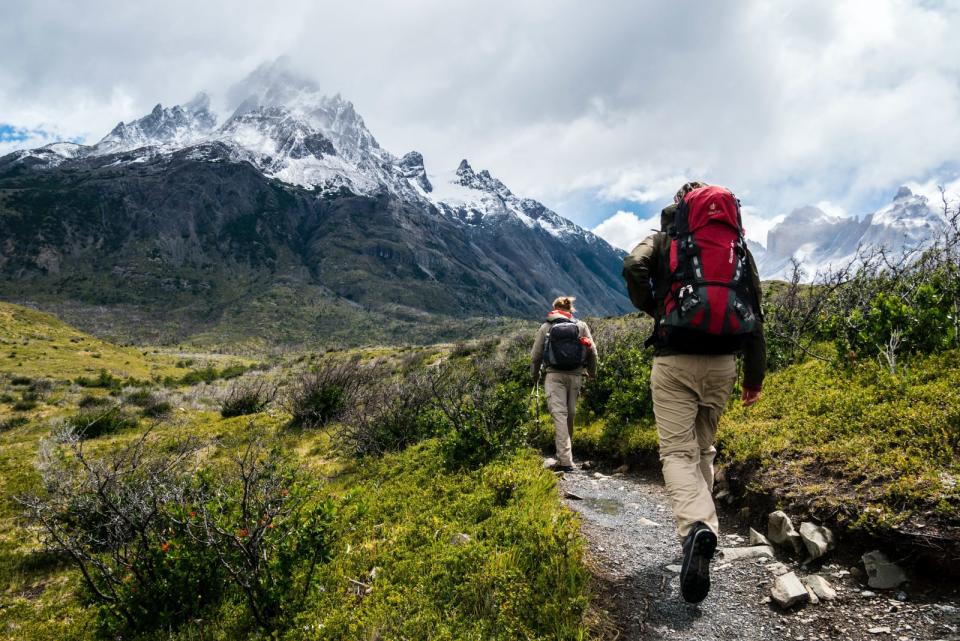 Hikers on a mountain