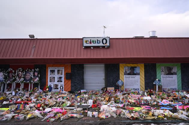 A memorial for the victims of the shooting outside Club Q in Colorado Springs, Colorado, on Nov. 29.