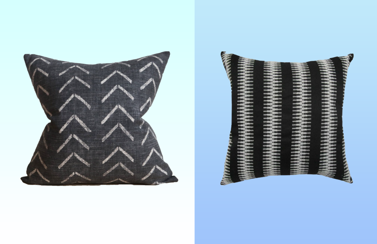 Don't throw all your money into a throw pillow — nab the one on the right for just $13. (Photos: Coterie Brooklyn; Walmart)