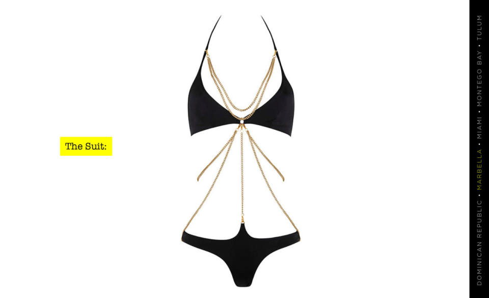 Agent Provocateur Karine Swimsuit Black, $790, agentprovocateur.com