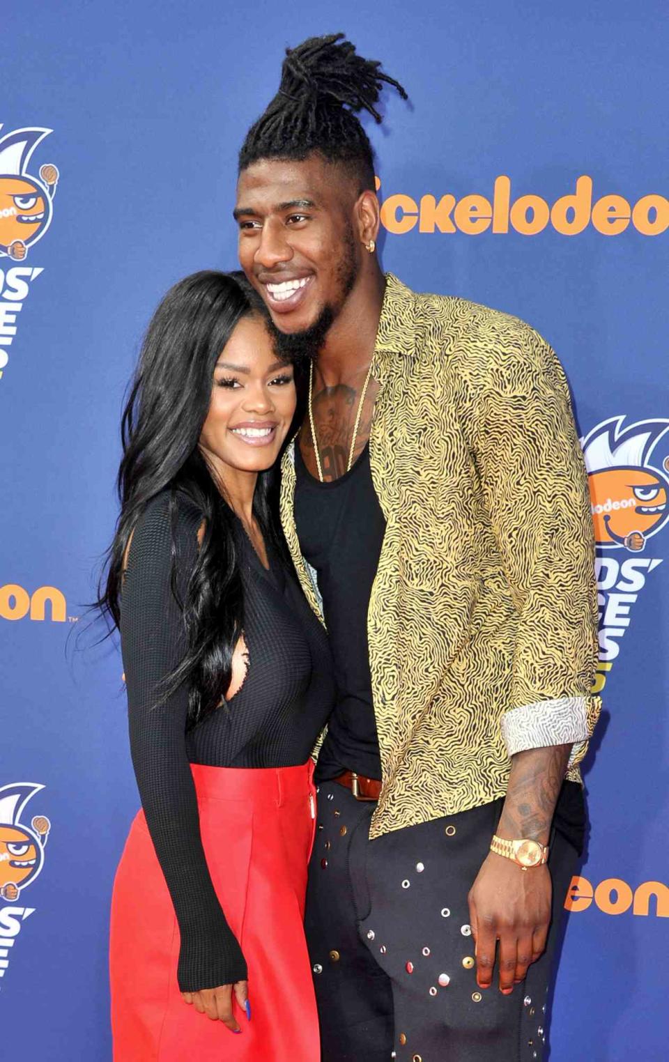 Teyana Taylor and NBA player Iman Shumpert attend the Nickelodeon Kids' Choice Sports Awards 2015 at UCLA's Pauley Pavilion on July 16, 2015 in Westwood, California