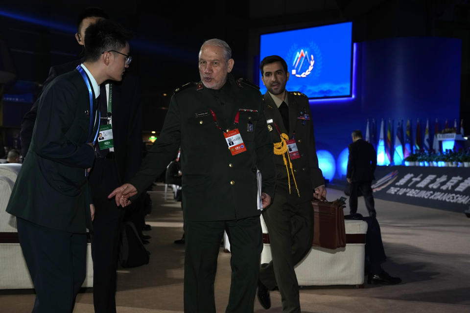 Safavi Homami Seyed Yahya, assistant and senior advisor to the supreme Leader of Islamic Republic of Iran, attends the 10th Beijing Xiangshan Forum in Beijing, Tuesday, Oct. 31, 2023.(AP Photo/Ng Han Guan)