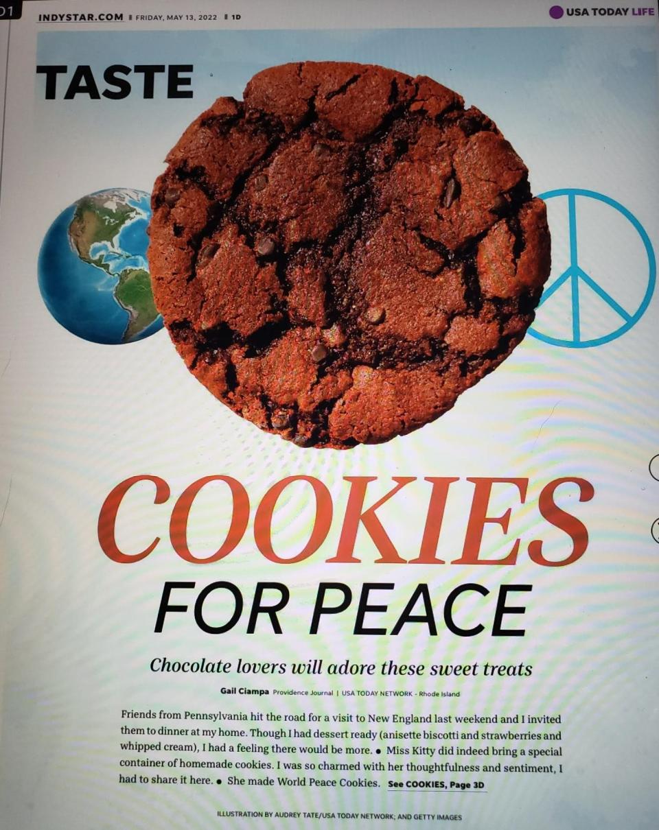 Cookies for Peace appeared in many other Gannett papers including the Indianapolis Star, Columbus Dispatch and others.