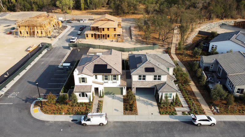 FILE PHOTO: Solar panels from SunPower are installed on residential buildings