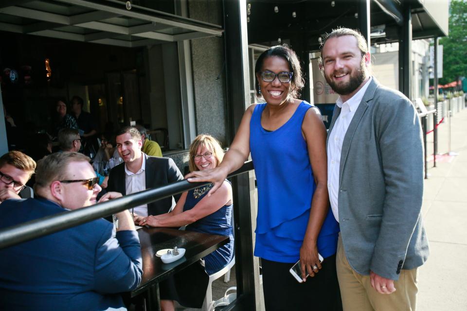 Detroit Free Press Editor Nicole Avery Nichols and Mark Kurlyandchik, then the paper's restaurant critic, during the Top 10 Takeover at Central Kitchen and Bar in downtown Detroit in May 2016.