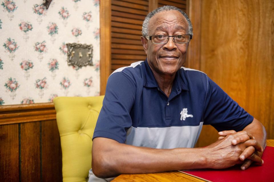 Fred Douglas Moore Clark, a former Freedom Rider, poses for a portrait inside of his home in Jackson, Miss., Friday, July 9, 2021. 