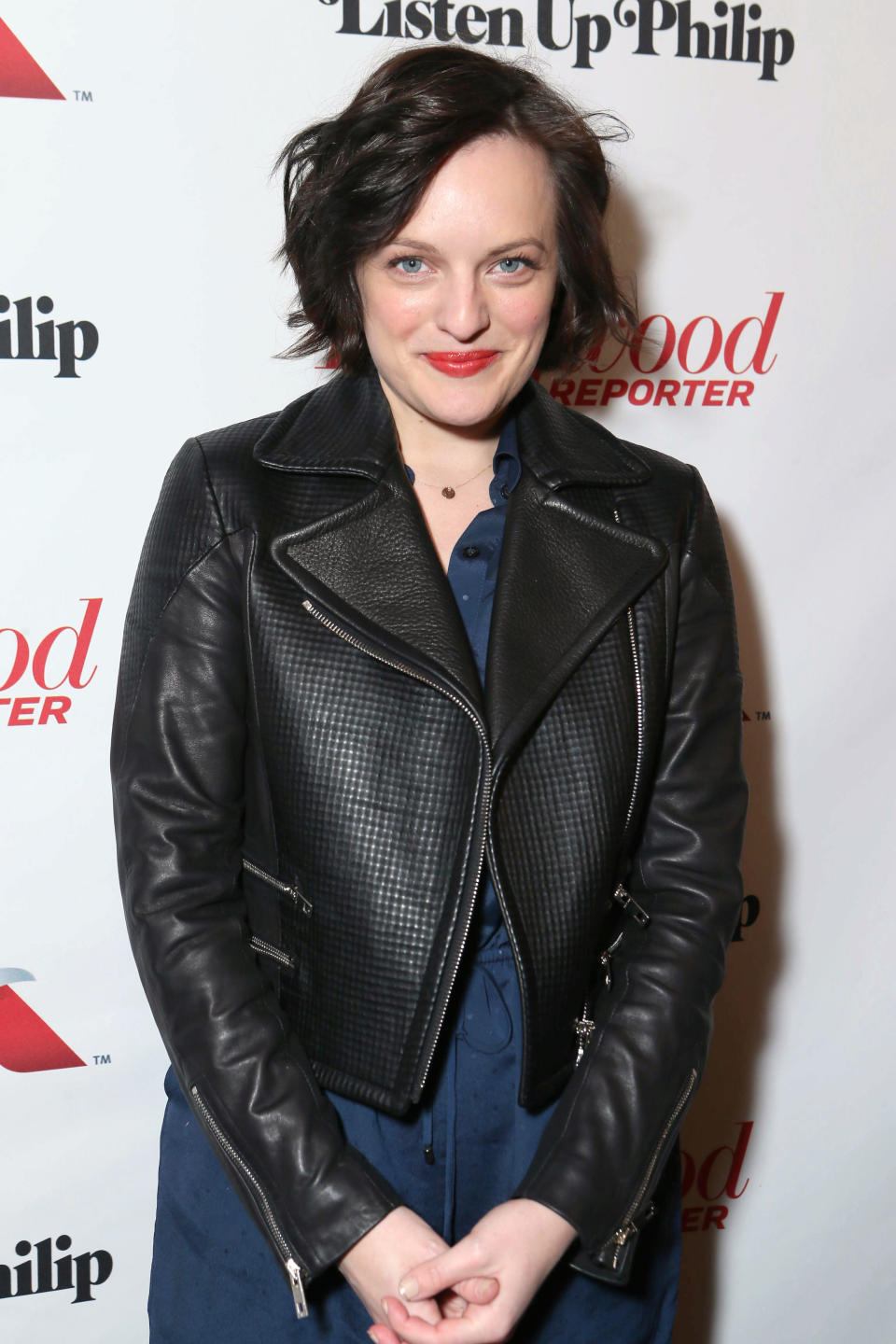 IMAGE DISTRIBUTED FOR THE HOLLYWOOD REPORTER - Elisabeth Moss arrives at the Listen Up Philip premiere party presented by The Hollywood Reporter & American Airlines, on Monday, Jan. 20, 2014 in Park City, Utah. (Photo by Alexandra Wyman/Invision for The Hollywood Reporter/AP Images)