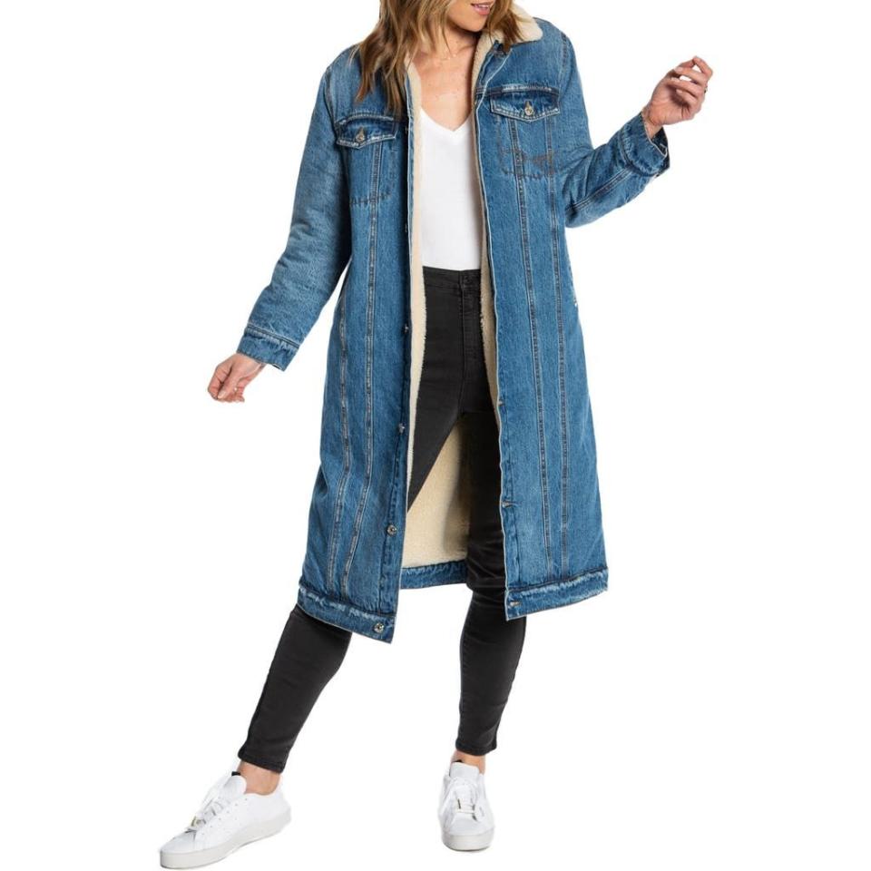 7) Denim Longline Trucker Jacket