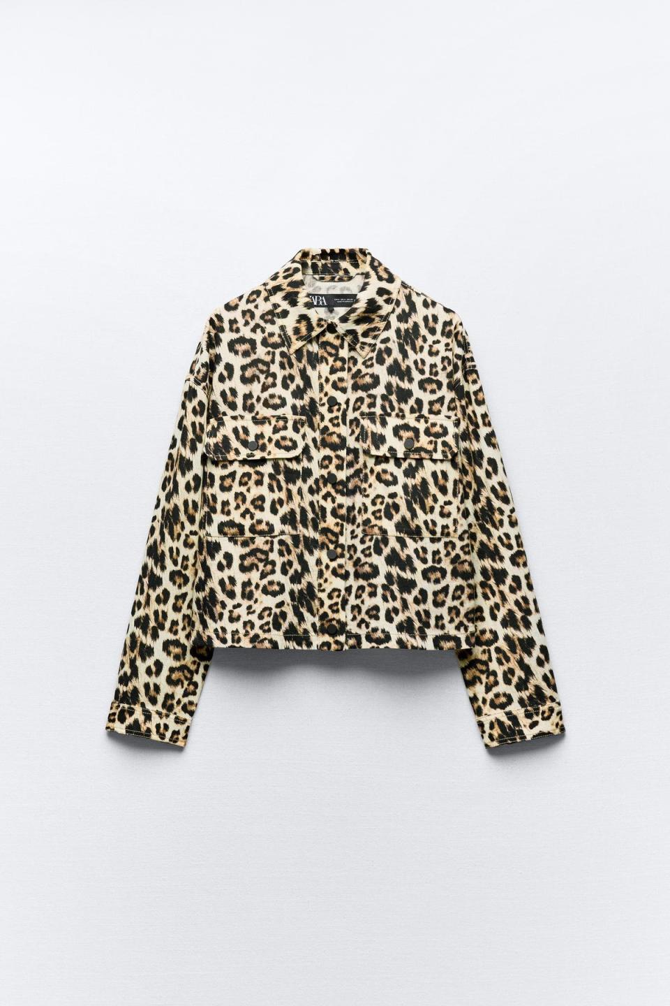 Linen-Blend Animal-Print Overshirt, 45.99, zara.com (Zara)