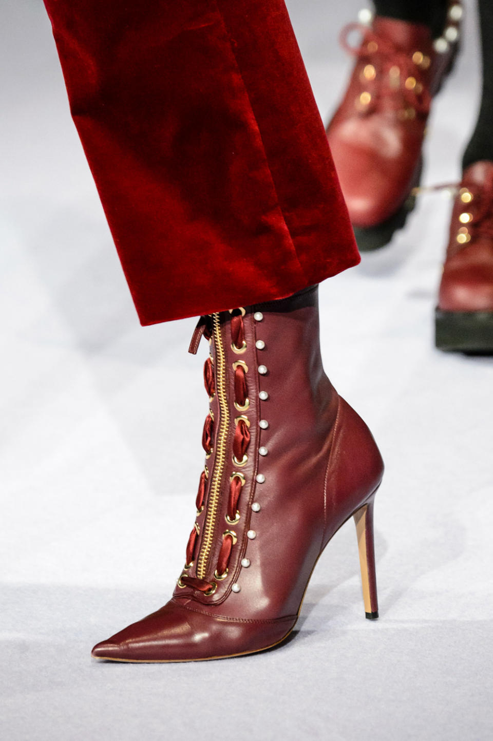 Red Zippered Heeled Bootie, Altuzarra Fall/Winter 2017