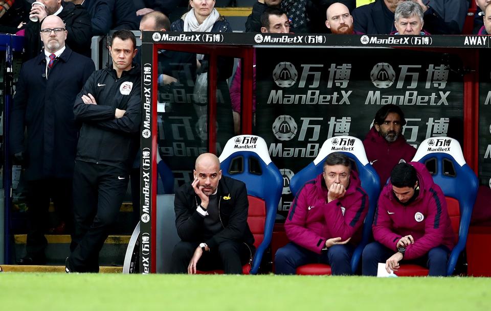 A frustrating afternoon at Selhurst Park for Pep Guadiola and Manchester City