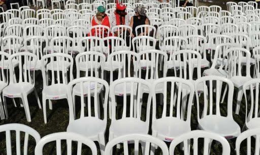 Brazilian activists chat during the last day of the People's Summit in Rio de Janeiro, during the UN Rio+20 Conference on Sustainable Development. The biggest UN summit on sustainable development in a decade approved a strategy to haul more than a billion people out poverty and cure the sickness of the biosphere