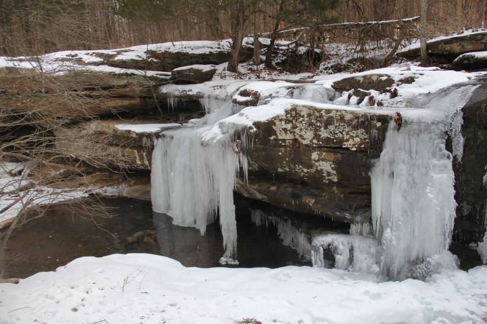 Burden Falls, near Bell Smith Springs in Shawnee National Forest, frozen in January.