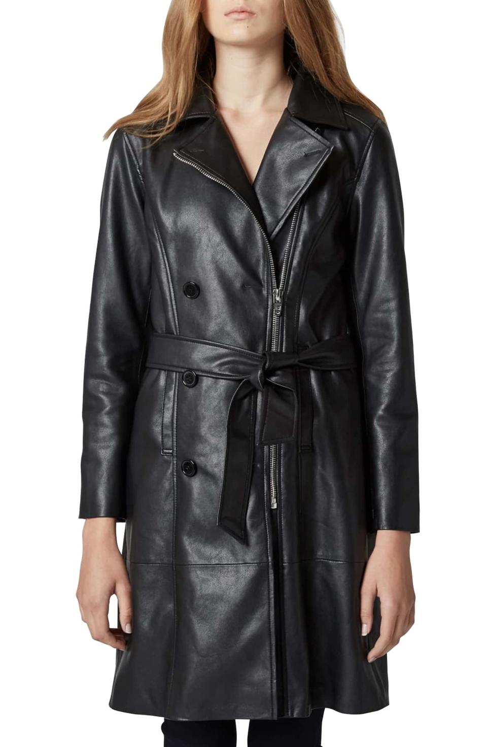 BLANKNYC Faux Leather Trench Coat