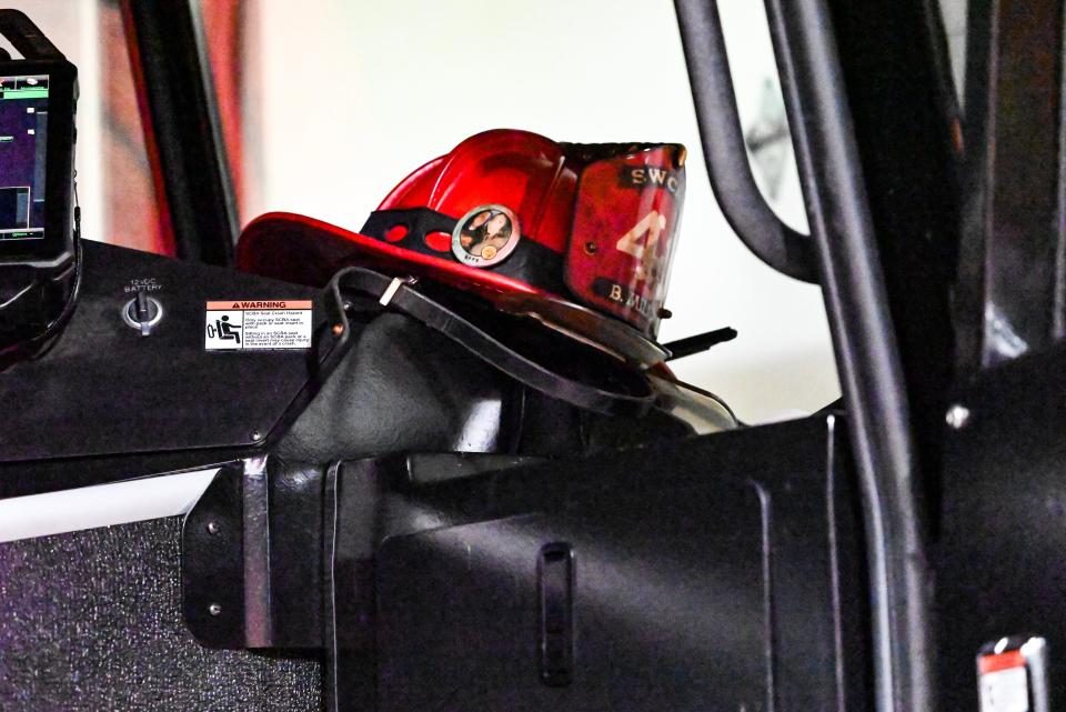 Inside a Southwest Central Fire Territory's truck at Station 41, located at 23626 Fillmore Rd, South Bend.