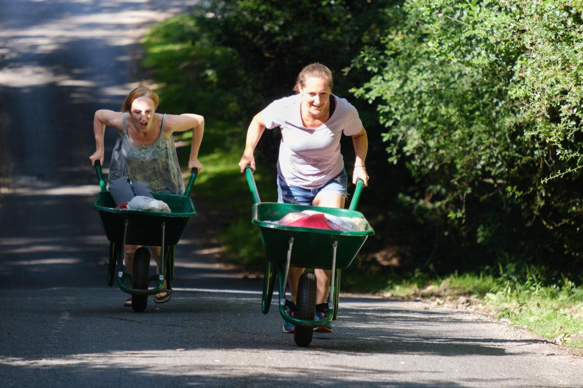 Wheelbarrow racing at Frogham Fair <i>(Image: All pictures by Judy Cochand)</i>