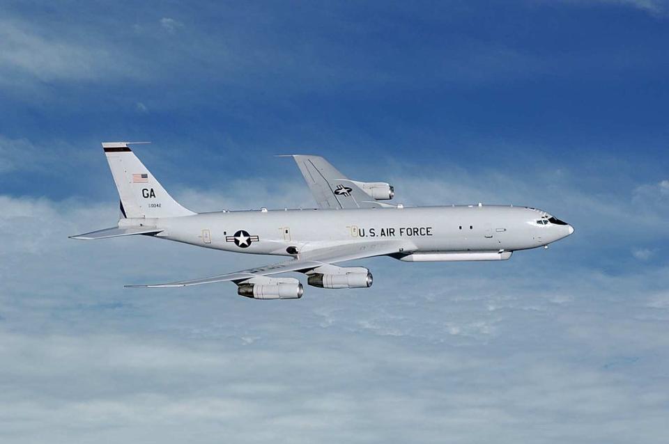 美軍E-8C偵察機使用改裝過的商用客機機身。   圖：美國空軍官網