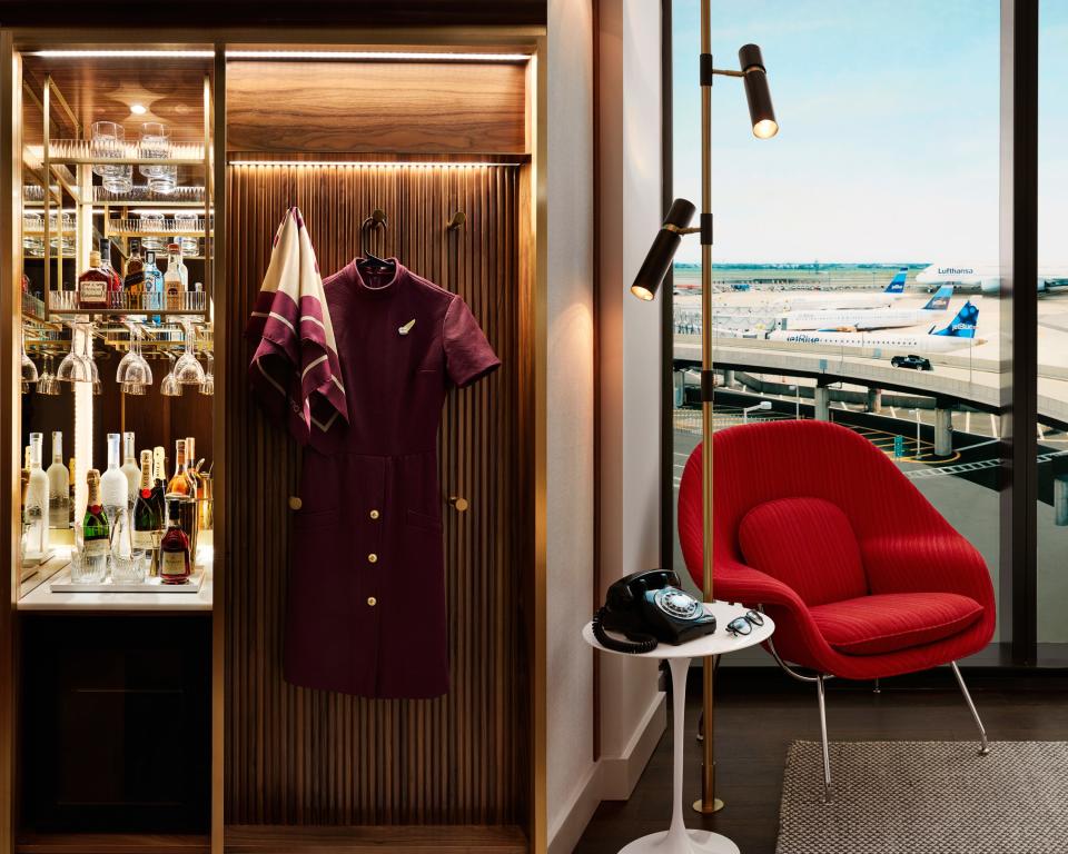 These runway-adjacent rooms are like Mad Men meets the Jetsons, with 21st-century touches, too.