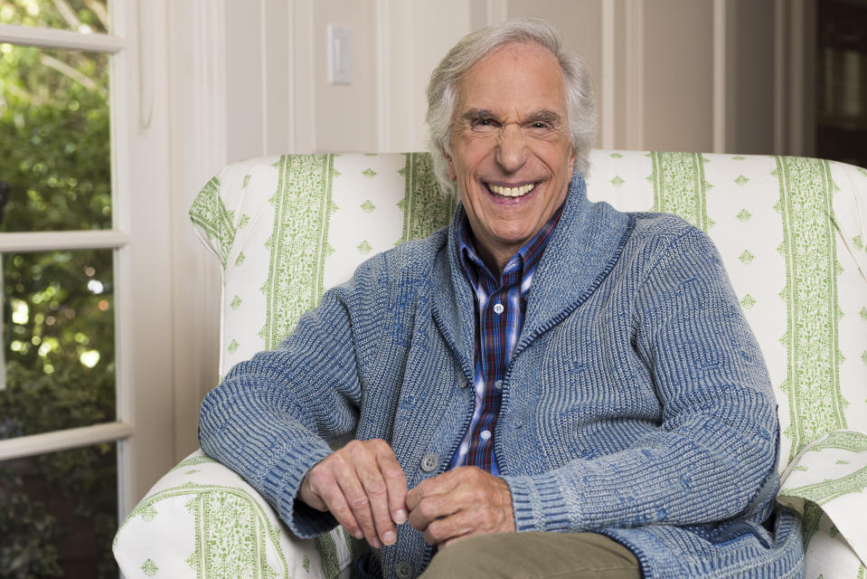 Henry Winkler poses for a portrait in New York on Wednesday, Oct. 11, 2023, to promote his memoir "Being Henry: The Fonz...and Beyond." (Photo by Willy Sanjuan/Invision/AP)