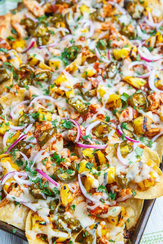 BBQ Chicken and Grilled Pineapple Nachos