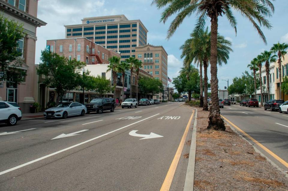 Present: The intersection of Highway 49 and 13th Street in Gulfport is dominated by Hancock Whitney Bank. In 2011, when Hancock Bank acquired Whitney Bank, the company renamed the corporate building from One Hancock Plaza to Hancock Whitney Plaza. In 2018, the company combined the two legacy bank brands. The Hancock Whitney Plaza campus is still the company’s corporate headquarters.