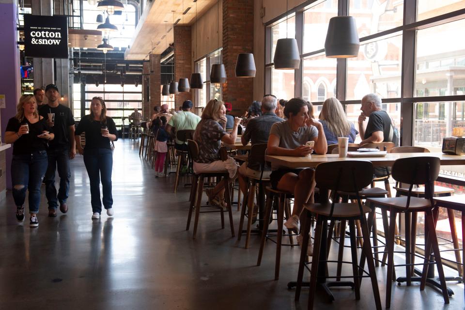 People dine at Assembly Food Hall  in Nashville , Tenn., Monday, May 29, 2023.