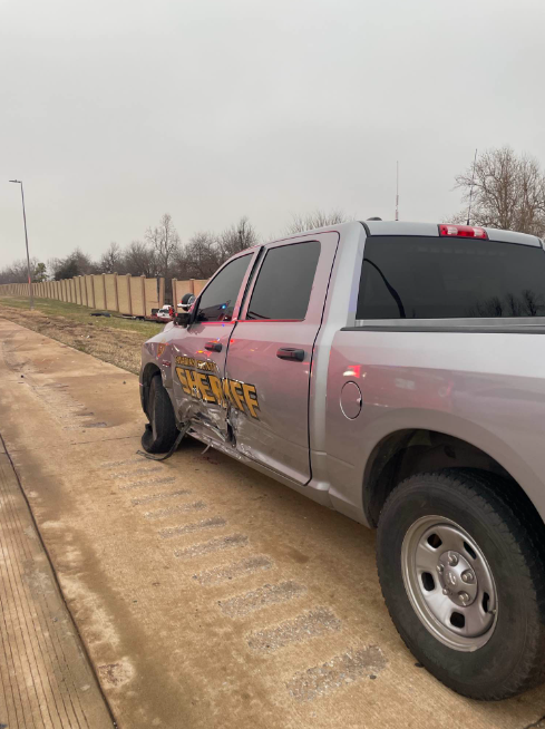 Accident involving Canadian Co. deputy. Image courtesy Oklahoma Highway Patrol.