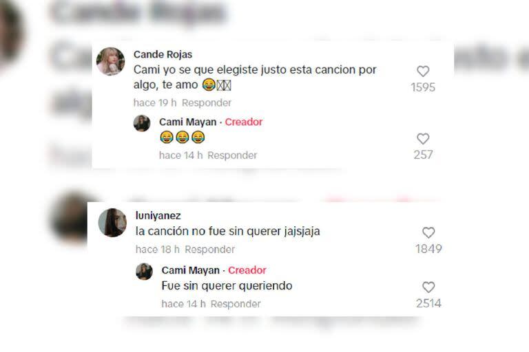 Camila Mayan no negó que la canción que eligió de Taylo Swift refiera a su historia (Captura TikTok)