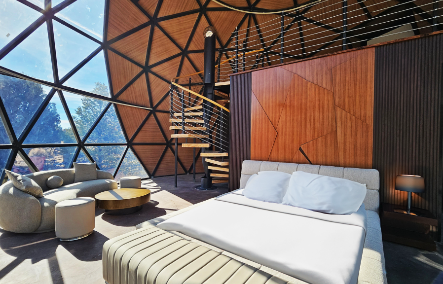 The interior of a skydome at Clear Sky Resort near Bryce Canyon National Park.