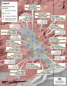 Location of drillholes from Fall 2023 Drilling Campaign