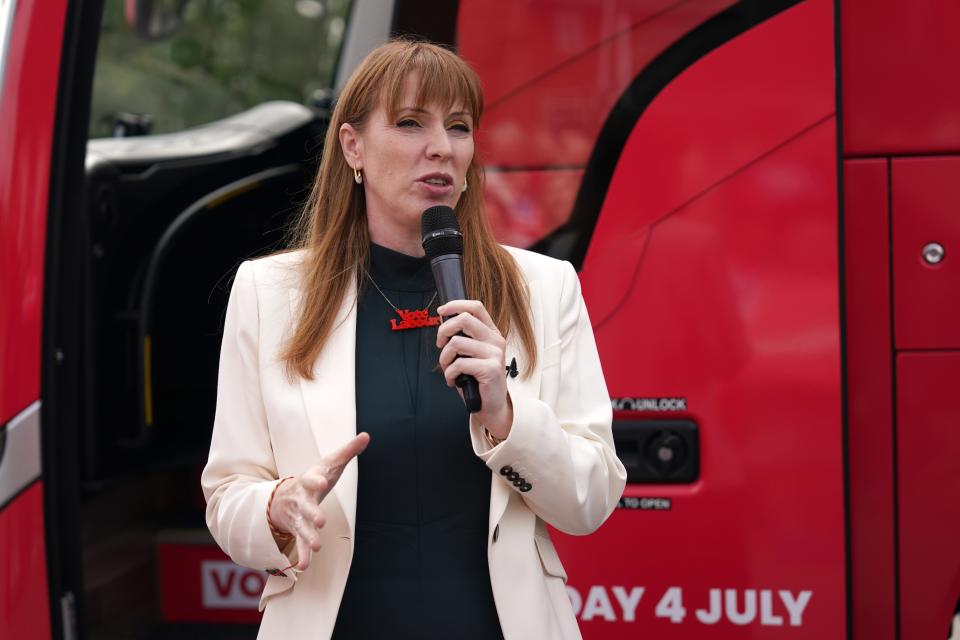 Angela Rayner, Deputy Leader of the Labour Party, campaigns with the party’s battle bus during its first visit to Doncaster (Getty Images)