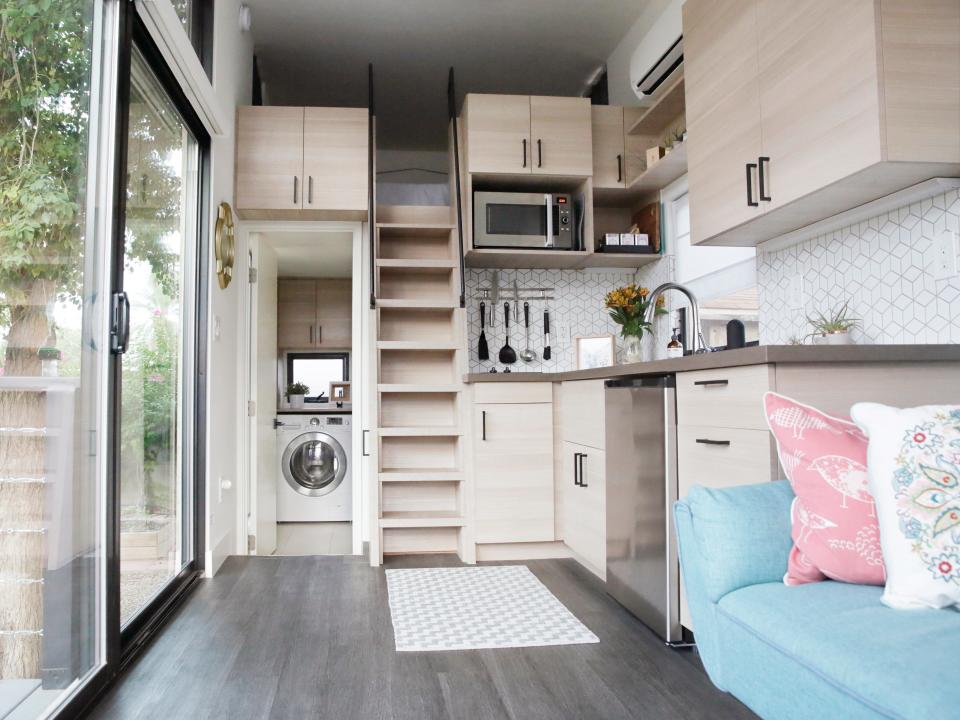 the interior of a tiny home