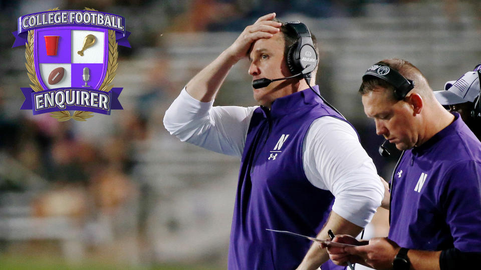 Pat Fitzgerald reacts to a play vs Michigan State
Jon Durr-USA TODAY Sports