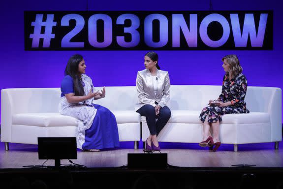 Lilly Singh chats to Mashable's editor-in-chief Jessica Coen and Jayathma Wickramanayake at Mashable's 2018 Social Good Summit today in New York City.