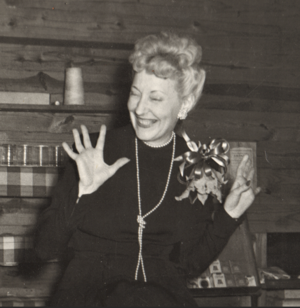 Flo Pattee at a cast party in 1949.