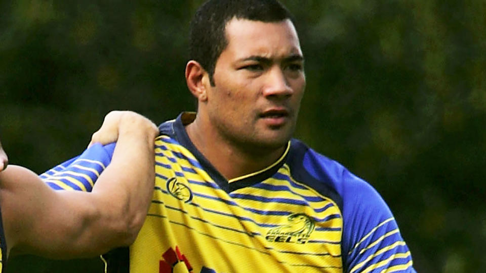 Aukuso Junior Paulo, pictured here at a Parramatta Eels training session in 2008.