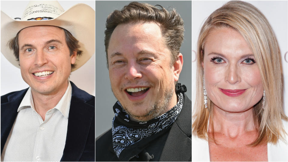 Photo collage of Kimbal Musk, Elon Musk and Tosca Musk. (Source: Getty)