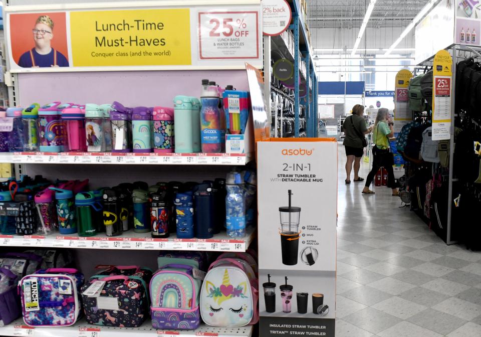 The shelves of Office Max in Jackson Township are stocked in preparation for Ohio's sales tax-free weekend, which is Friday through Sunday.